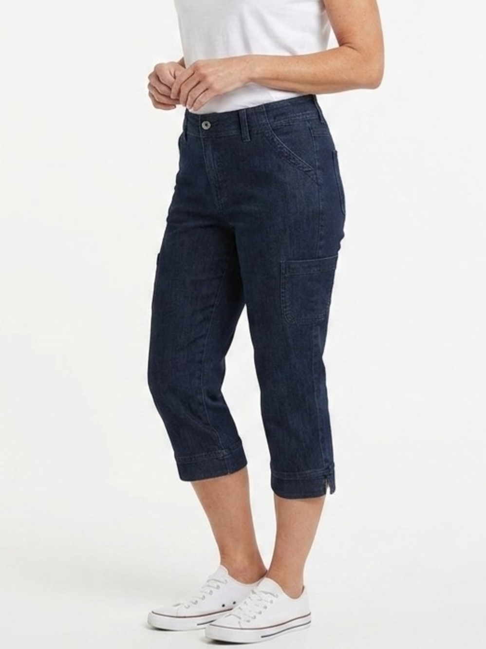 Riders by Lee Dark Wash Denim Cargo Capri Jeans Women's 12M